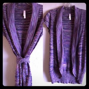 Purple Belted Xhiliration short sleeved sweater